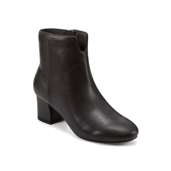 EASY SPIRIT Womens Brown Karen Almond Toe Block Heel Leather Booties 5.5 M